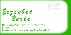 erzsebet berle business card